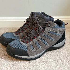 Columbia Mens Redmond V2 Mid Waterproof Himing Boots Graphite/Red Jasper Size 13